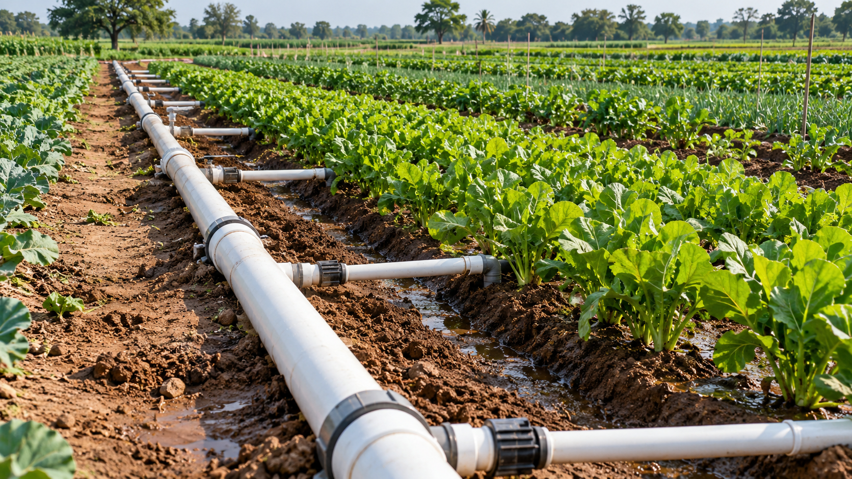 PVC pipe agricultural field